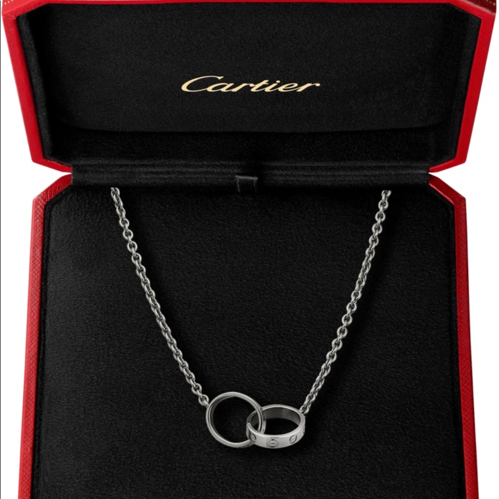 NIB! $2,400 Cartier Love necklace 18K white gold